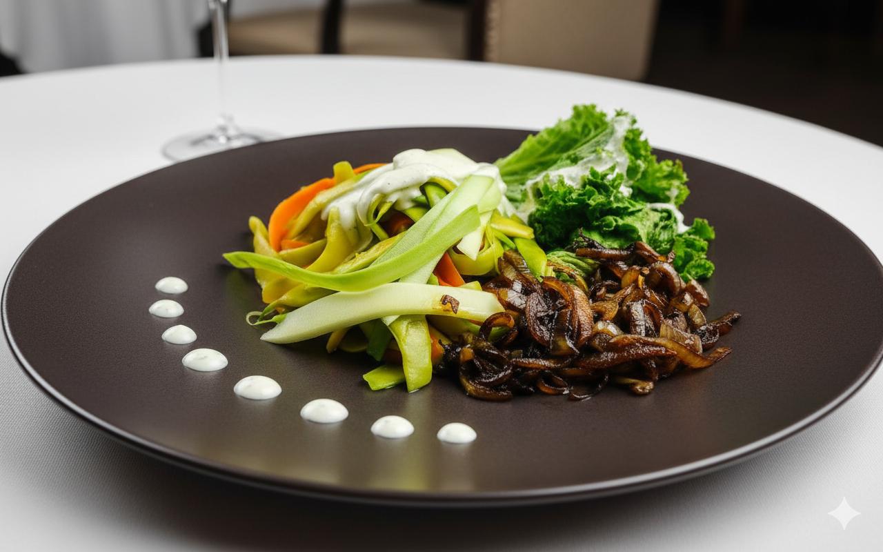 Fasole păstăi cu ceapă caramelizată